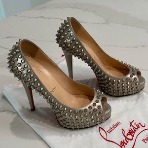 Silver Studded Christian Louboutin - Lady Spikes